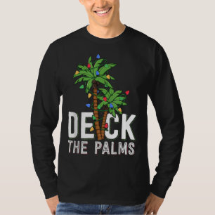 Deck The Palm Tree Lights Tropical Hawaii Family C T-Shirt