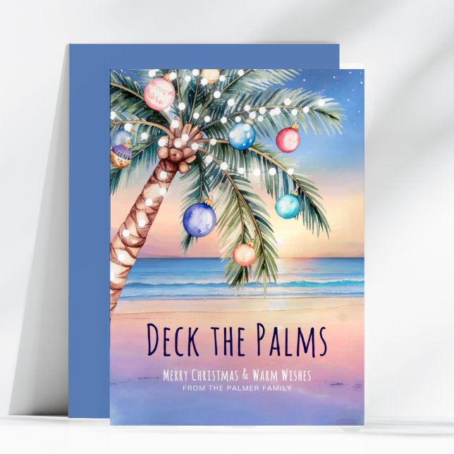 Deck the Palms Beach Christmas Holiday Card (Creator Uploaded)