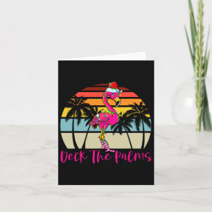 Deck The Palms Christmas Flamingo Palm Tree Tropic Card