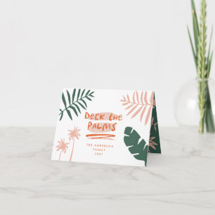 deck the palms christmas tropical modern card