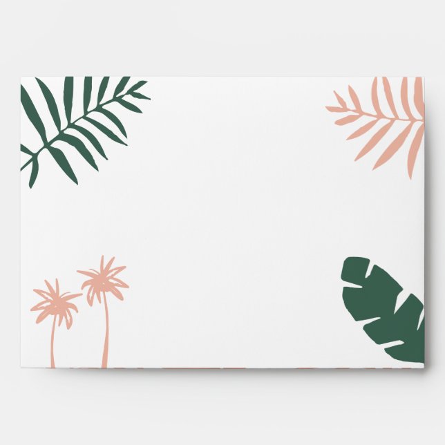 deck the palms christmas tropical  modern contempo envelope (Front)