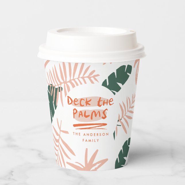 deck the palms christmas tropical  modern  paper cups (Front)