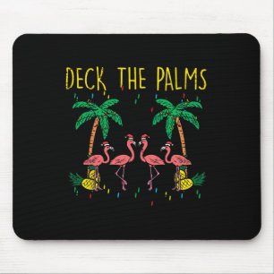 Deck The Palms Flamingo Fun Xmas Christmas Women Mouse Pad