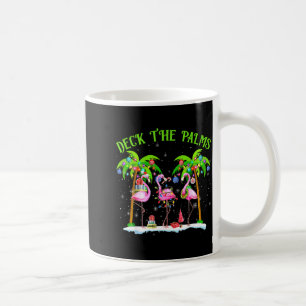 Deck The Palms Flamingo Trocal Christmas Lights  Coffee Mug