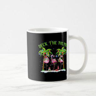 Deck The Palms Flamingo Tropical Christmas Lights  Coffee Mug