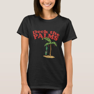 Deck The Palms Funny Christmas In July Summer Elf T-Shirt