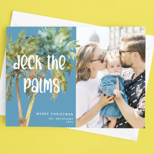 Deck the Palms' Merry Christmas Palm Trees Photo Holiday Card