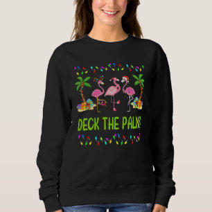 Deck the Palms Merry Flamingo Christmas Sweatshirt