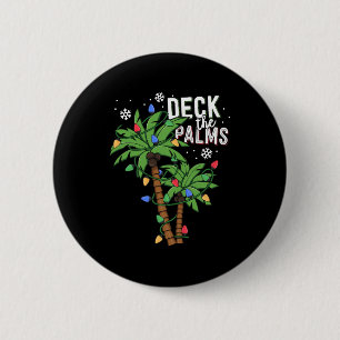 Deck The Palms Tropical Hawaii Christmas Palm 6 Cm Round Badge