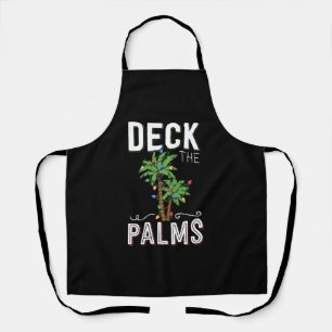 Deck The Palms Tropical Hawaii Christmas Palm Apron