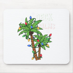 Deck The Palms Tropical Hawaii Christmas Palm Tree Mouse Pad