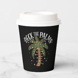 Deck The Palms Tropical Hawaii Christmas Palm Tree Paper Cups