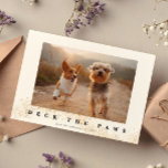 Deck The Paws Cute Pet Photo Christmas Holiday Card<br><div class="desc">Cute Christmas Pet Photo template card featuring a funny text that says "deck the paws" with faux gold glitter. Add your dog or cat picture in the middle and your family name.</div>