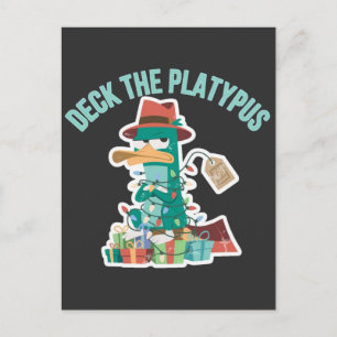 Deck The Platypus Funny Christmas Parody Holiday   Postcard