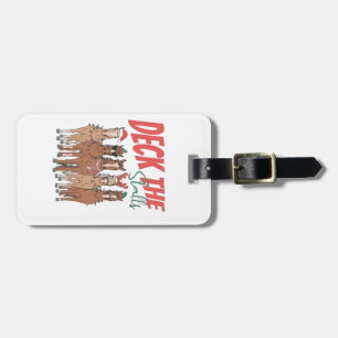 Deck the Stalls Funny Christmas Horse Lovers Luggage Tag