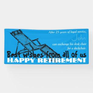 Deckchair Happy Retirement Party Banner