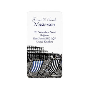 Deckchairs Brighton Pier (UK) Sticker Label