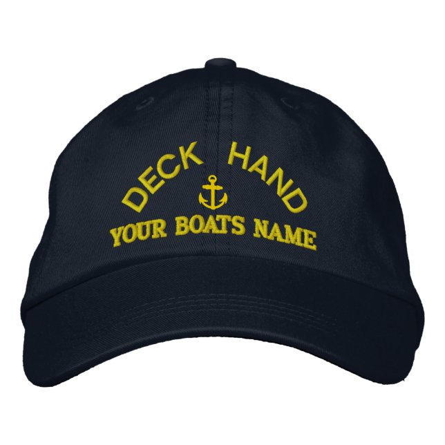 Deckhand yacht crew custom embroidered hat (Front)