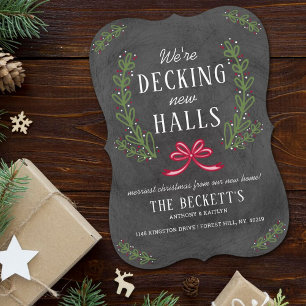 Decking New Halls   Chalkboard Holiday Moving Card