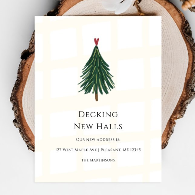 Decking New Halls Christmas Moving Announcement Postcard (Creator Uploaded)