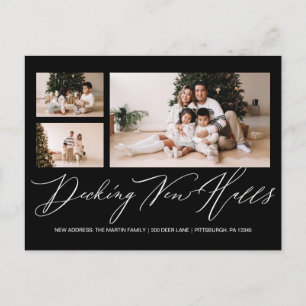 Decking New Halls Christmas New Address Photo Postcard