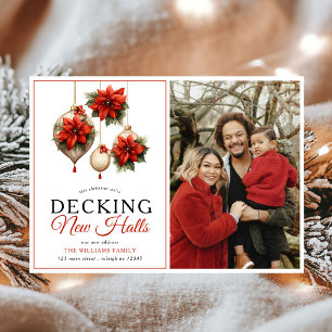 Decking New Halls Christmas Photo Holiday Moving Announcement