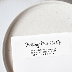 Decking New Halls Christmas Return Address Label