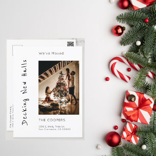 Decking New Halls Christmas We've Moved Photo Postcard