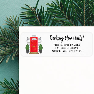 Decking New Halls Festive Return Address Label
