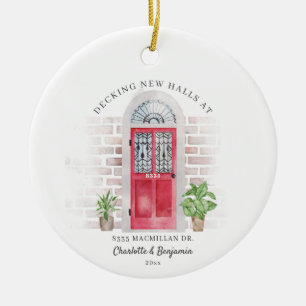 Decking New Halls First Christmas At Our New Home Ceramic Ornament
