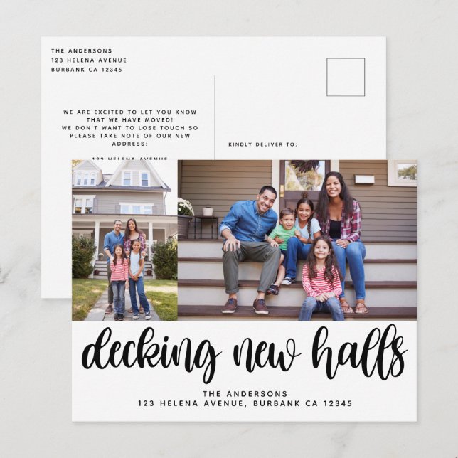 Decking New Halls Modern Photo Holiday Moving Anno Postcard (Front/Back)