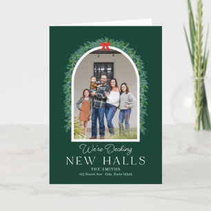 Decking New Halls Moving Announcement Holiday Card