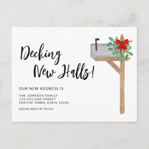 Decking New Halls Moving Announcement Postcard