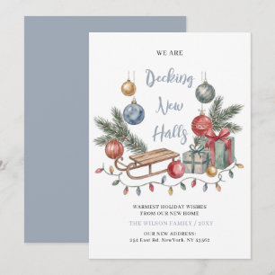 Decking New Halls New Address Moving Holiday Card