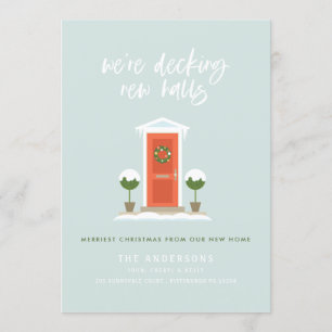 Decking New Halls   New Home, New Address Holiday Invitation