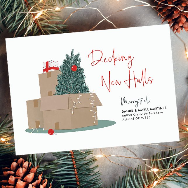 Decking New Halls Red Green Holiday Card (Creator Uploaded)