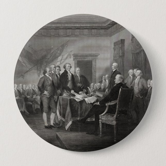 Declaration of Independence 10 Cm Round Badge (Front)