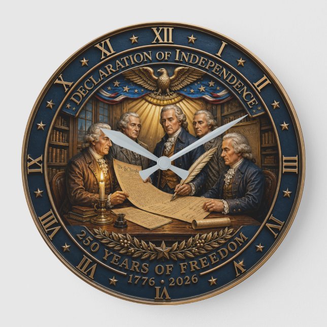 Declaration of Independence 250th Anniversary Large Clock (Front)