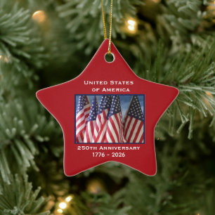 Declaration of Independence 250th Anniversary USA Ceramic Ornament