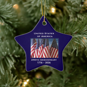 Declaration of Independence 250th Anniversary USA Ceramic Ornament