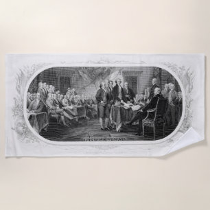 Declaration of Independence: $2 Bill, Etching Beach Towel