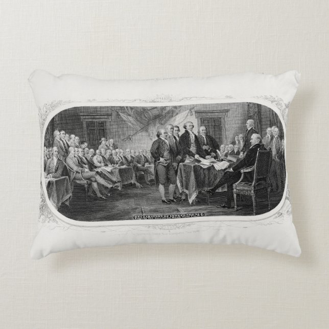 Declaration of Independence: $2 Bill, Etching Decorative Cushion (Front)