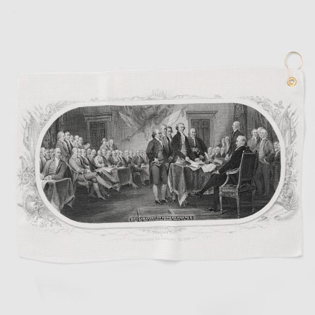 Declaration of Independence: $2 Bill, Etching Golf Towel (Horizontal)