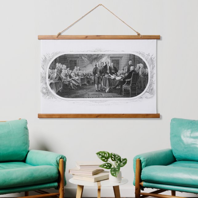 Declaration of Independence: $2 Bill, Etching Hanging Tapestry (Living Room)