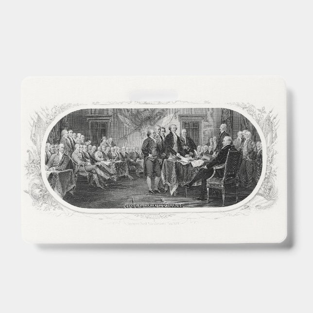 Declaration of Independence: $2 Bill, Etching ID Badge (Front)