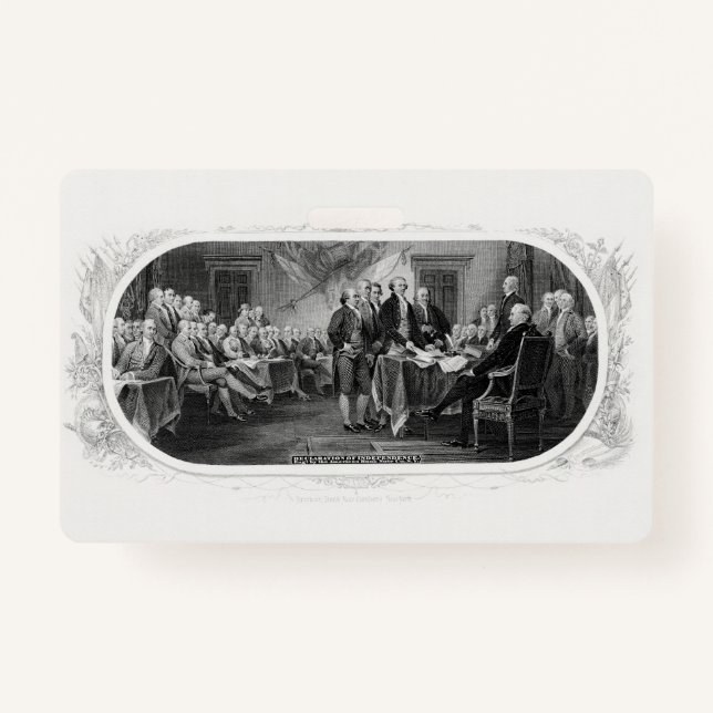 Declaration of Independence: $2 Bill, Etching ID Badge (Front)
