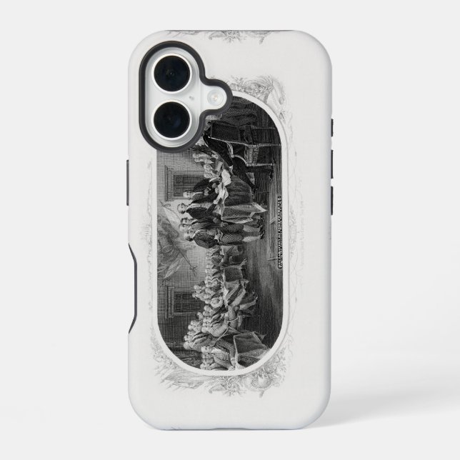 Declaration of Independence: $2 Bill, Etching iPhone 16 Case (Back)