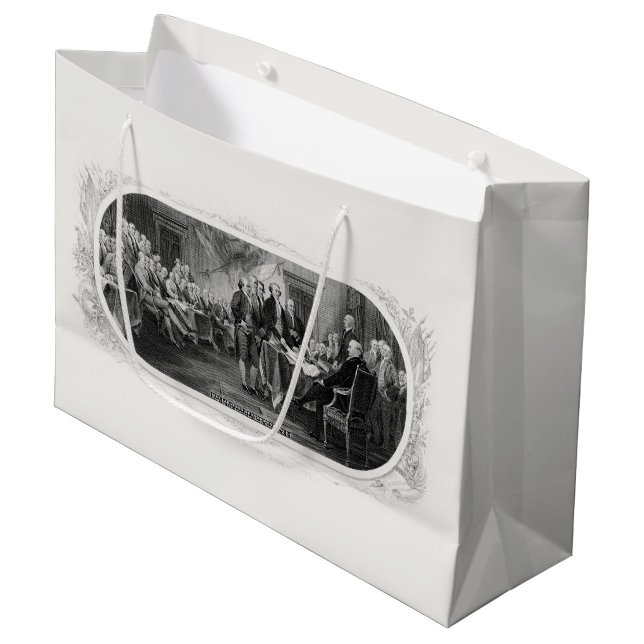 Declaration of Independence: $2 Bill, Etching Large Gift Bag (Front Angled)