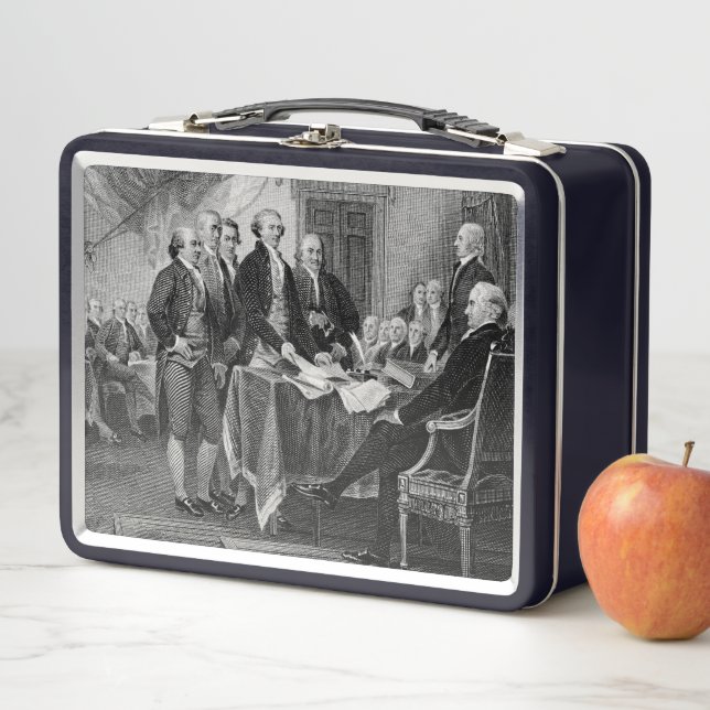 Declaration of Independence: $2 Bill, Etching Metal Lunch Box (In Situ)