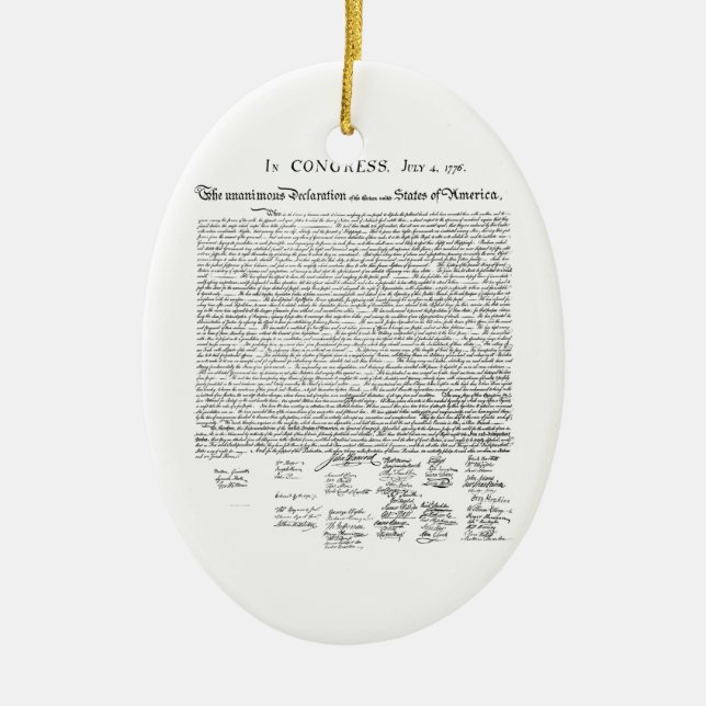 Declaration of Independence Ceramic Tree Decoration (Front)